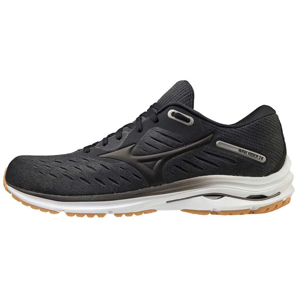 Panske Bezecke Topanky Mizuno Wave Rider 24 2E Siva/Čierne Vypredaj PNTM89173